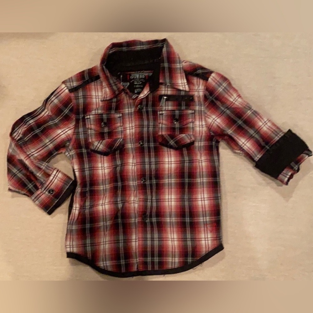 GUESS Kids Red Plaid Shirt